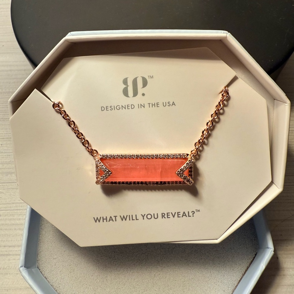 Rose Quartz on Rose Gold Necklace